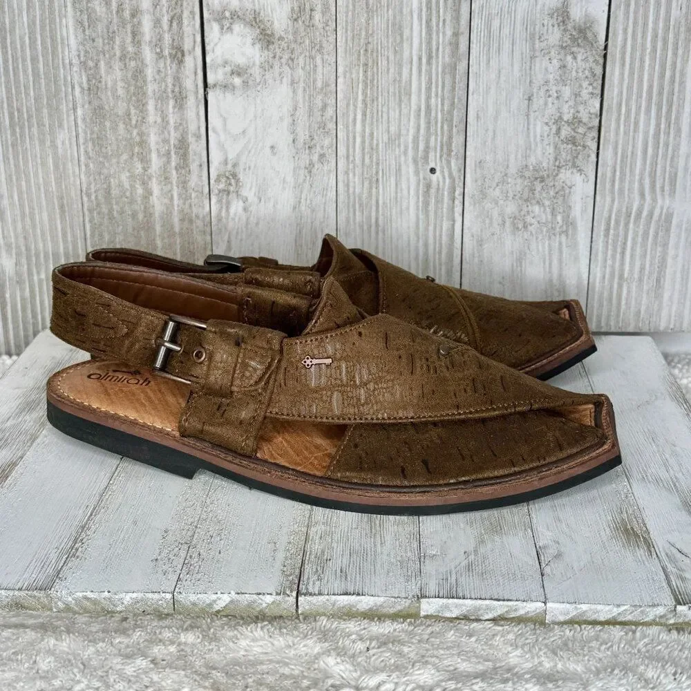 Almirah Brown Leather Peshawari Chappals Sandals Size 14